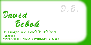 david bebok business card